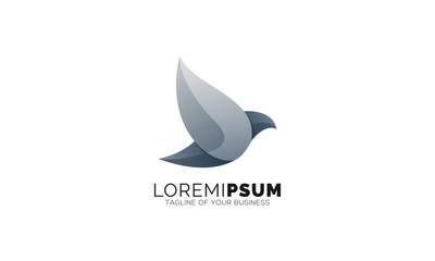 Modern Bird Logo Design in Black and White