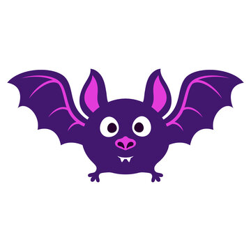 halloween vector illustration of cute bat isolated on white