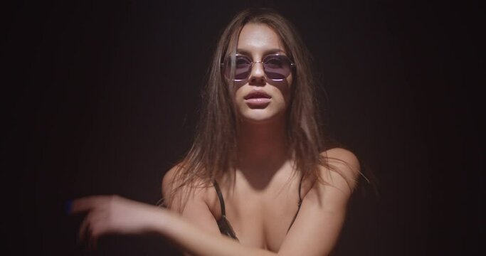 Sexy lingerie girl arousing