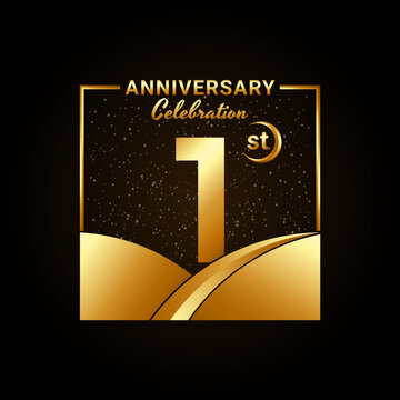 1st anniversary, Anniversary Celebration template design. Logo vector illustration