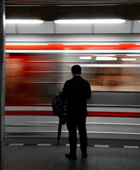 Metro station in Prague, Bohemia region, Czech Republic
