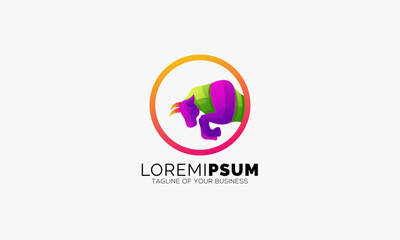Abstract Colorful Bull Logo vector