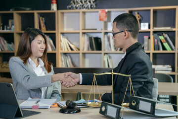 Business Lawyers having  Concepts of  Legal services at the law office work Legal advice online