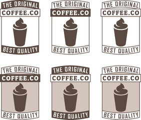 Iced Coffee Icon with Text