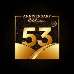 53th anniversary, Anniversary Celebration template design. Logo vector illustration