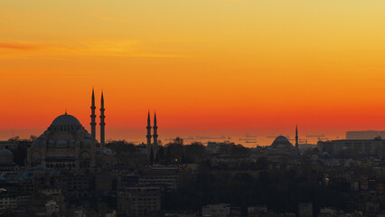 Obraz premium sunset in the city