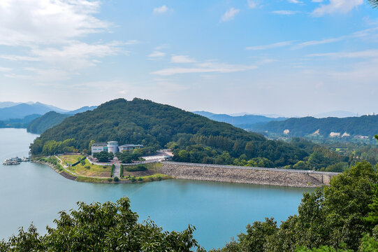 Daecheong Reservoir view from the Daecheong Dam observatory