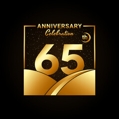 65th anniversary, Anniversary Celebration template design. Logo vector illustration