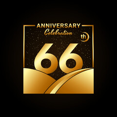 66th anniversary, Anniversary Celebration template design. Logo vector illustration