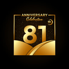 81th anniversary, Anniversary Celebration template design. Logo vector illustration