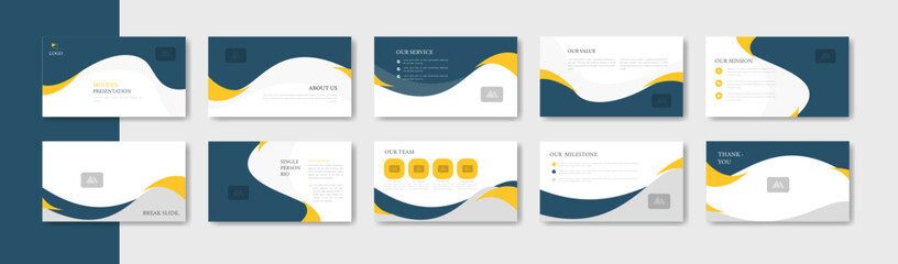 Business presentation slide template design. Minimalis, modern and keynote vector illustration
