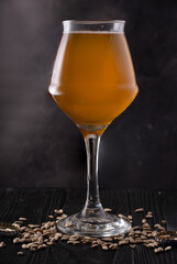 Glass Of Fresh Beer with seeds