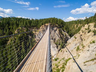 Fototapeta na wymiar suspension bridge in the rocky mountains