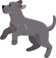 Simple and adorable Great Dane illustration jumping flat colored