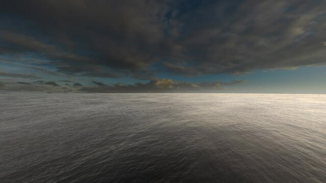 Calm Aerial Ocean Background. Seamless Loop.