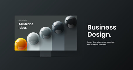 Creative desktop mockup banner illustration. Simple site screen design vector concept.