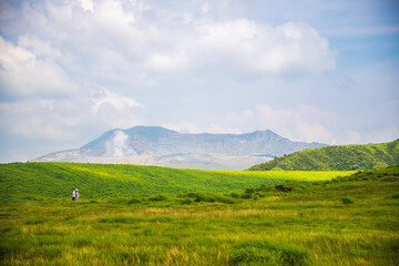 熊本県阿蘇市　草千里ケ浜の風景
