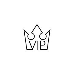 Vip club logo. Exclusive membership sign isolated on white background