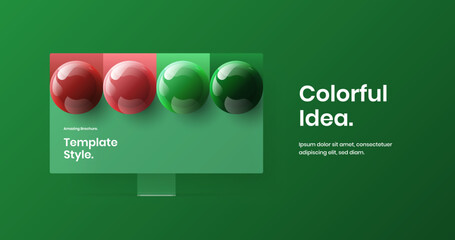 Simple website screen vector design layout. Colorful monitor mockup site illustration.