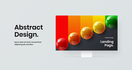 Simple desktop mockup site concept. Modern banner vector design layout.