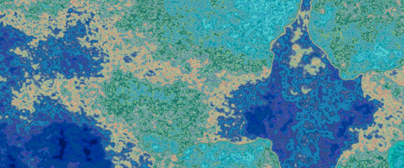 Abstract watercolor ocean background. Peeling paint on wall seamless texture. Abstract grunge paint on paper, stains, texture. Pattern of rustic blue grunge material.