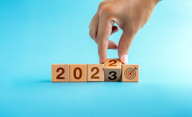 The calendar year 2022 changed to 2023 with the goal and successful concept. Hand turning wooden...