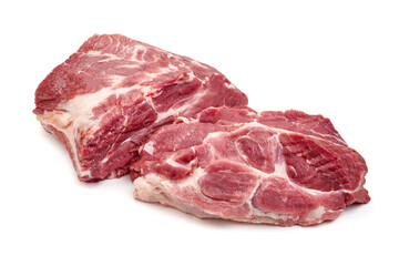 Pork shoulder blade, isolated on white background. High resolution image.