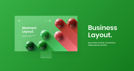 Isolated presentation vector design concept. Bright desktop mockup website screen layout.