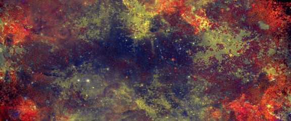 Obraz na płótnie Canvas Abstract colorful background. Outer space. Frost and lights background. Nebula and stars in space. Abstract acrylic watercolor grunge paint background.