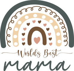 World's best mama boho t shirt design
