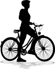 Obraz premium Bike and Bicyclist Silhouette
