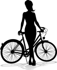 Obraz premium Bike and Bicyclist Silhouette