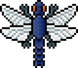Dragonfly Bug Insect Pixel Art Video Game Icon