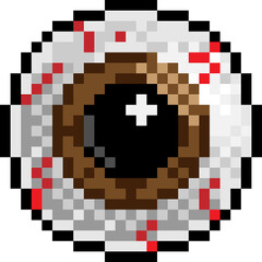 Halloween Eyeball Pixel Art Game Icon