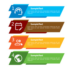 Business Infographic template. simple adn futuristic shape design with numbers 4 options or steps.