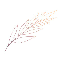 Fototapeta premium doodle leaf wedding decoration gradient