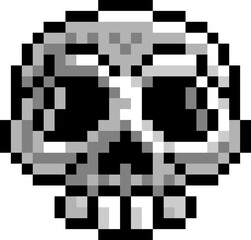 Halloween Skull Pixel Art Eight Bit Game Icon