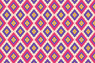   Ikat pattern . Geometric chevron abstract illustration, wallpaper. Tribal ethnic vector texture. Aztec style. Folk embroidery. Indian, Scandinavian, African rug.design for carpet,sarong and batik.
