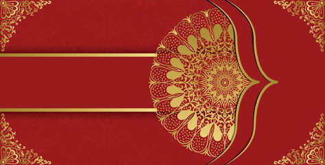 Royal gorgeous ornamental mandala design background in gold color. Decorative greeting card.