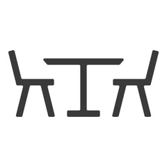 Restaurant table and chairs line icon isolated on white background.Vector illustration.