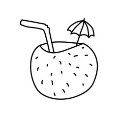 tropical coconut tree beach illustration