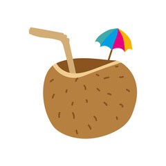 tropical coconut tree beach illustration