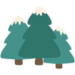 Christmas Pine Trees with Snow Cap