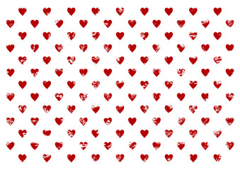 Red hearts pattern on white background. Seamless pattern with small red hearts. Hearts pattern. Valentine day background. Seamless texture 