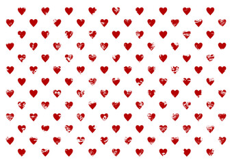 Red hearts pattern on white background. Seamless pattern with small red hearts. Hearts pattern. Valentine day background. Seamless texture 
