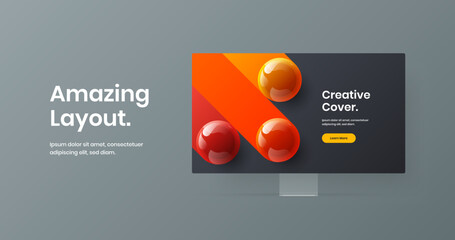Modern computer display mockup site screen template. Premium web banner design vector concept.