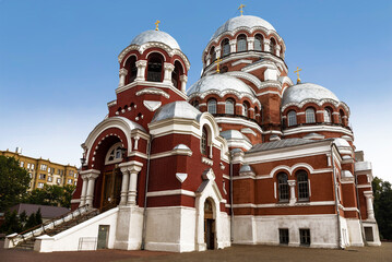 Fototapeta na wymiar Spaso-Preobrazhensky Cathedral in Sormovo, Nizhny Novgorod, Russia