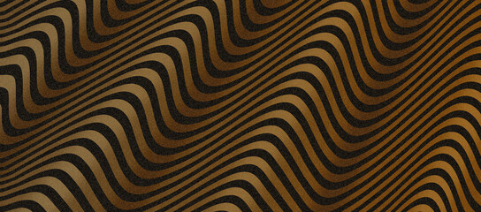 Wave stripe of gold and black with glitter in shades of brown background. illustration abstract basic background in luxury concept.