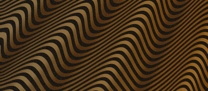 Wave stripe of gold and black with glitter in shades of brown background. illustration abstract basic background in luxury concept.