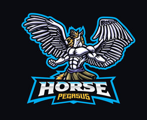Fototapeta premium Pegasus man mascot logo design